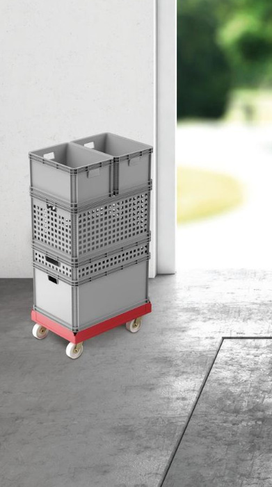 Pojemnik plastikowy 22L skrzynka uchwyty GREY ażur Pojemnik plastikowy 22L skrzynka uchwyty GREY ażur
