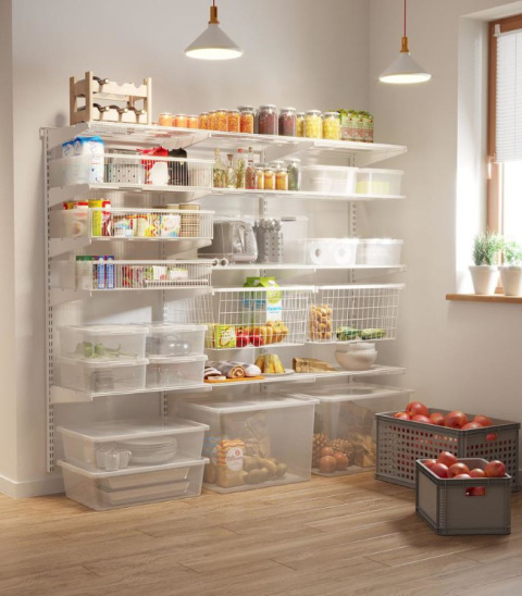 Pojemnik plastikowy 22L skrzynka uchwyty GREY ażur Pojemnik plastikowy 22L skrzynka uchwyty GREY ażur