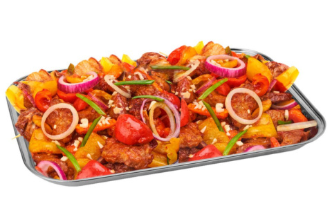 Tacka stalowa na szaszłyki grill pieczenie 34cm 24cm Tacka stalowa na szaszłyki grill pieczenie 34cm 24cm