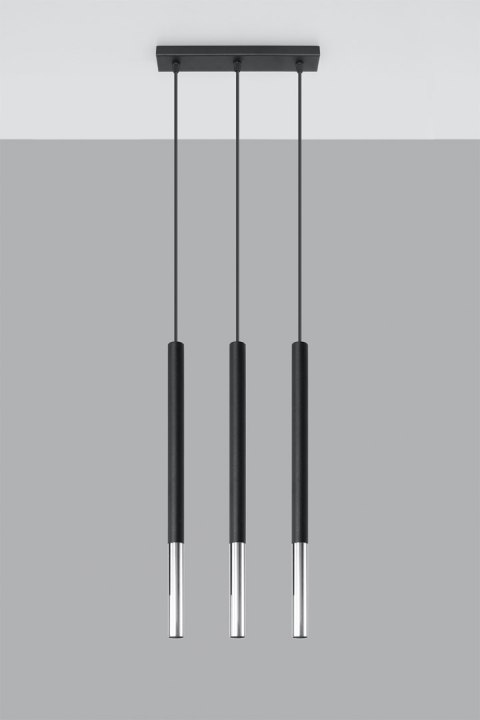 Lampa wisząca pojedyńcza MOZAICA 3L czarny/chrom design domowy Lampa wisząca pojedyńcza MOZAICA 3L czarny/chrom design domowy