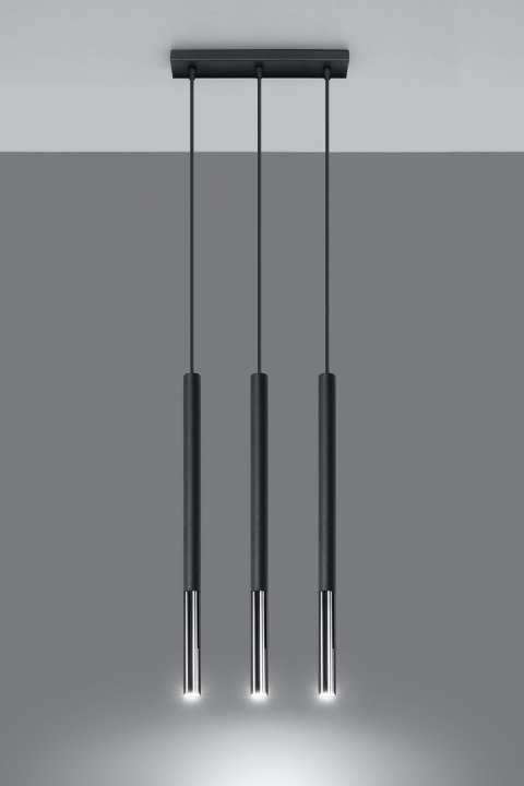 Lampa wisząca pojedyńcza MOZAICA 3L czarny/chrom design domowy Lampa wisząca pojedyńcza MOZAICA 3L czarny/chrom design domowy