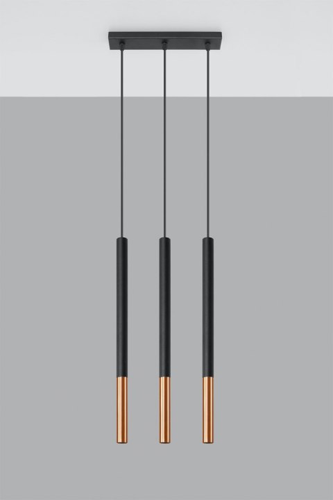 Lampa wisząca MOZAICA 3L czarny/miedź Lampa wisząca MOZAICA 3L czarny/miedź