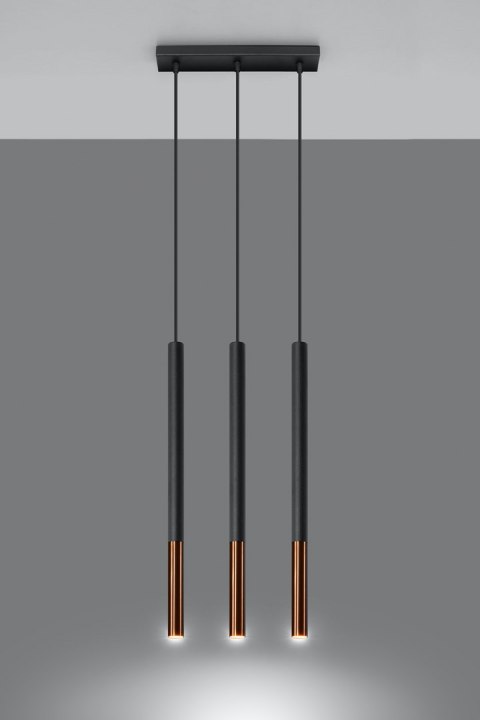 Lampa wisząca MOZAICA 3L czarny/miedź Lampa wisząca MOZAICA 3L czarny/miedź