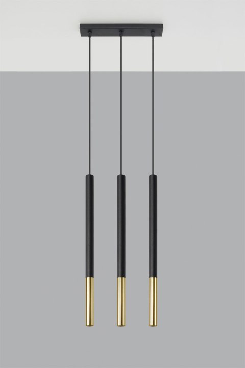 Lampa wisząca MOZAICA 3L czarny/złoto Lampa wisząca MOZAICA 3L czarny/złoto