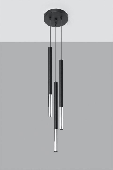 Lampa wisząca pojedyńcza MOZAICA 3P czarny/chrom design domowy Lampa wisząca pojedyńcza MOZAICA 3P czarny/chrom design domowy