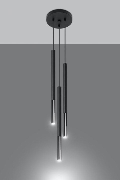 Lampa wisząca pojedyńcza MOZAICA 3P czarny/chrom design domowy Lampa wisząca pojedyńcza MOZAICA 3P czarny/chrom design domowy