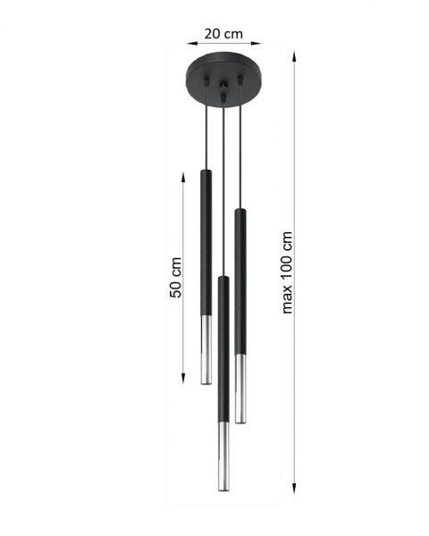 Lampa wisząca pojedyńcza MOZAICA 3P czarny/chrom design domowy Lampa wisząca pojedyńcza MOZAICA 3P czarny/chrom design domowy