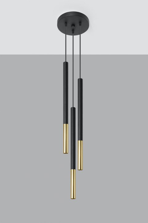 Lampa wisząca pojedyńcza MOZAICA 3P czarny/złoto design domowy Lampa wisząca pojedyńcza MOZAICA 3P czarny/złoto design domowy