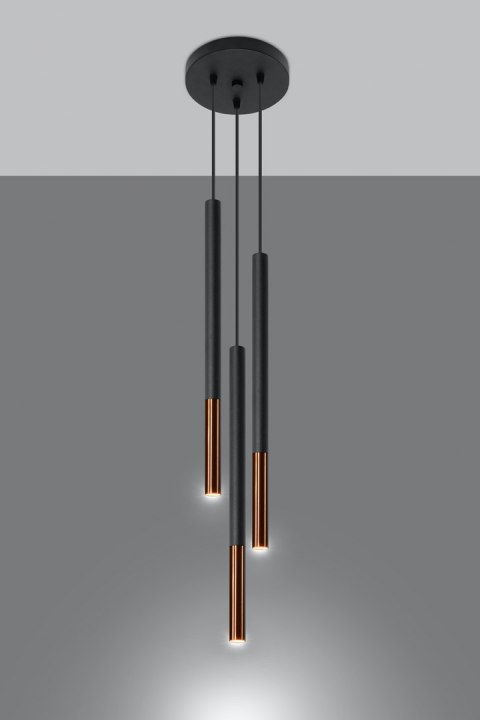 Lampa wisząca MOZAICA 3P czarny/miedź Lampa wisząca MOZAICA 3P czarny/miedź