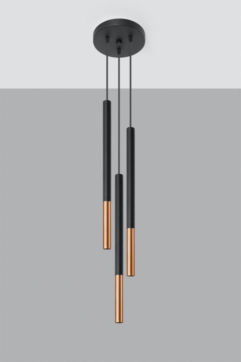 Lampa wisząca MOZAICA 3P czarny/miedź Lampa wisząca MOZAICA 3P czarny/miedź