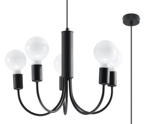 Lampa sufitowa żyrandol PICCOLO 5 czarny design domowy Lampa sufitowa żyrandol PICCOLO 5 czarny design domowy