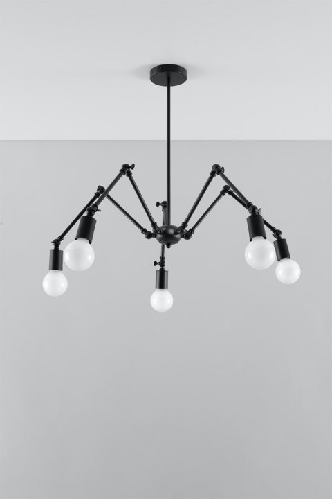 Lampa sufitowa żyrandol STARK 5 czarny design domowy Lampa sufitowa żyrandol STARK 5 czarny design domowy