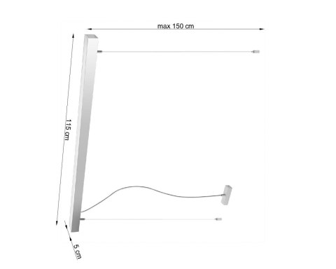 Lampa wisząca Pinne LED 115cm Aluminium 4000K zimna 38W Lampa wisząca Pinne LED 115cm Aluminium 4000K zimna 38W