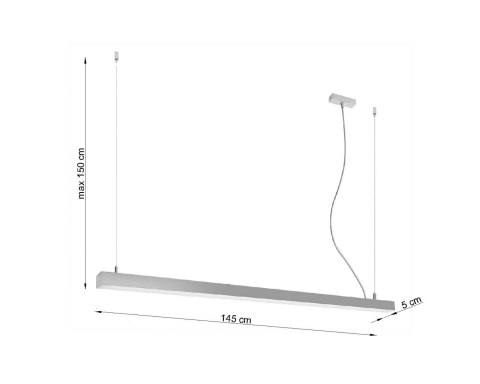 Lampa wisząca Pinne LED 145cm Aluminium 3000K ciepła 48W Lampa wisząca Pinne LED 145cm Aluminium 3000K ciepła 48W