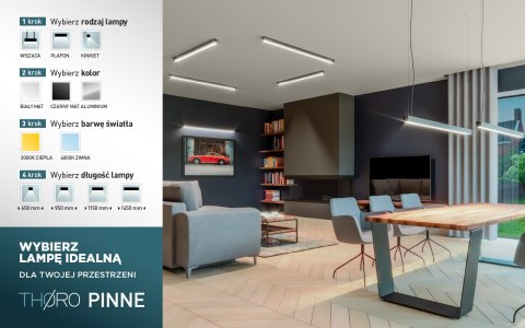 Lampa wisząca Pinne LED 145cm Aluminium 3000K ciepła 48W Lampa wisząca Pinne LED 145cm Aluminium 3000K ciepła 48W