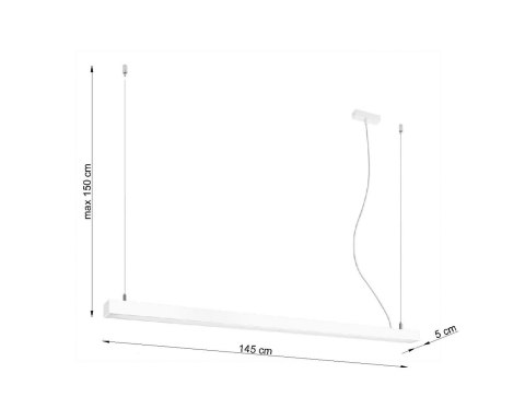 Lampa wisząca Pinne LED 145cm White 3000K ciepła 48W Lampa wisząca Pinne LED 145cm White 3000K ciepła 48W