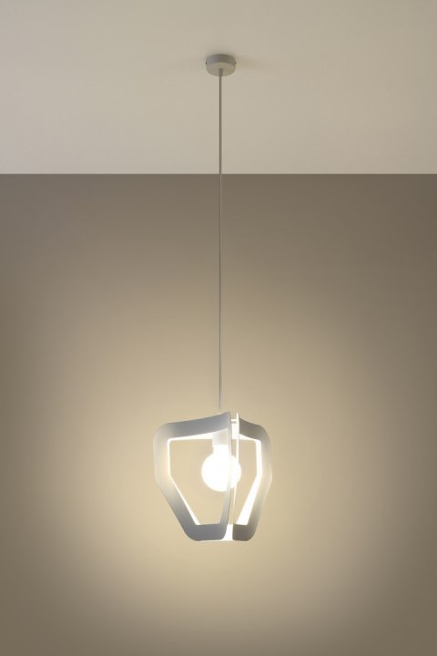 Lampa wisząca pojedyńcza TRES biała design domowy Lampa wisząca pojedyńcza TRES biała design domowy
