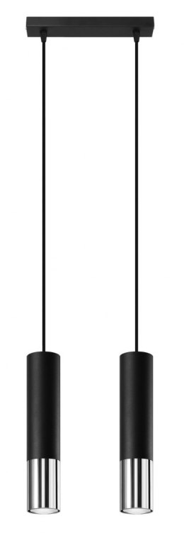 Lampa żyrandol LOOPEZ 2 black chrom GU10 sufitowa piękność