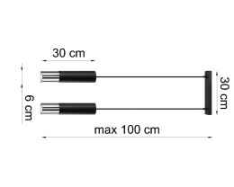 Lampa żyrandol LOOPEZ 2 black chrom GU10 sufitowa piękność
