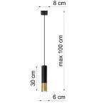 Lampa żyrandol LOOPEZ 1 black gold GU10 sufitowa piękność
