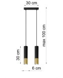 Lampa żyrandol LOOPEZ 2 black gold GU10 sufitowa piękność
