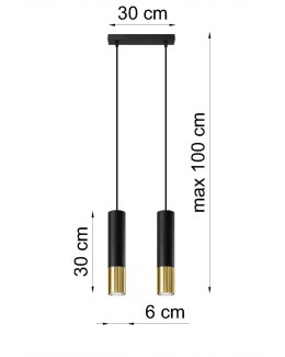 Lampa żyrandol LOOPEZ 2 black gold GU10 sufitowa piękność