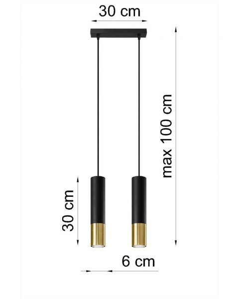 Lampa żyrandol LOOPEZ 2 black gold GU10 sufitowa piękność Lampa żyrandol LOOPEZ 2 black gold GU10 sufitowa piękność