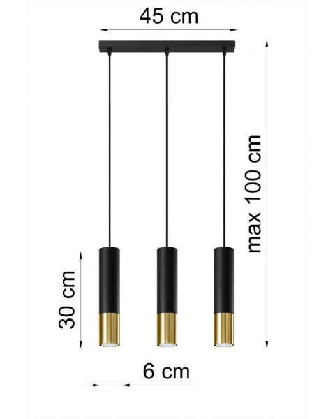 Lampa żyrandol LOOPEZ 3L black gold GU10 sufitowa piękność Lampa żyrandol LOOPEZ 3L black gold GU10 sufitowa piękność