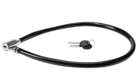 Zapięcie linkowe 65cm rowerów wózków stalowe czarna Zapięcie linkowe 65cm rowerów wózków stalowe czarna