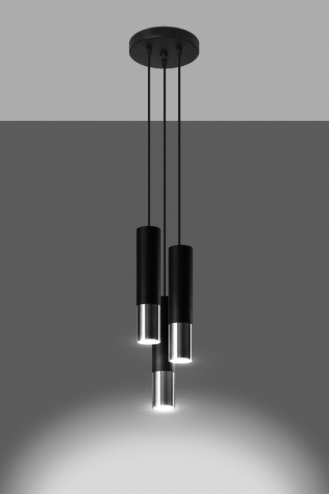 Lampa żyrandol LOOPEZ 3P black chrom GU10 sufitowa piękność Lampa żyrandol LOOPEZ 3P black chrom GU10 sufitowa piękność