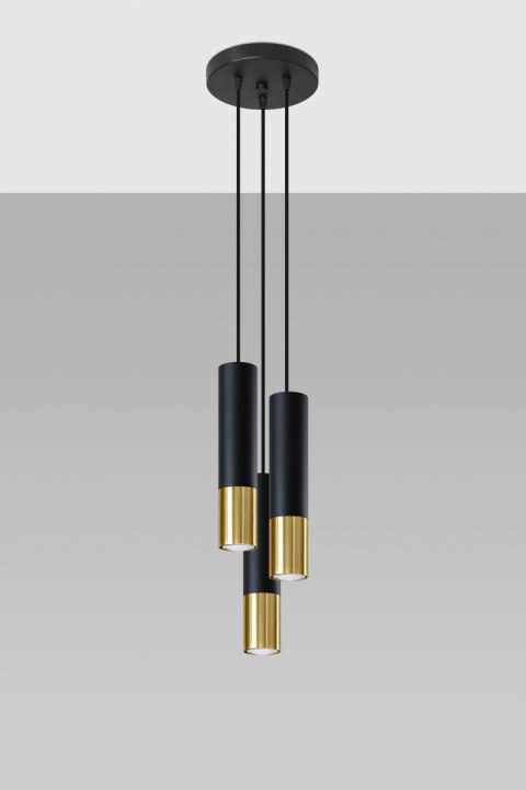 Lampa żyrandol LOOPEZ 3P black gold GU10 sufitowa piękność Lampa żyrandol LOOPEZ 3P black gold GU10 sufitowa piękność
