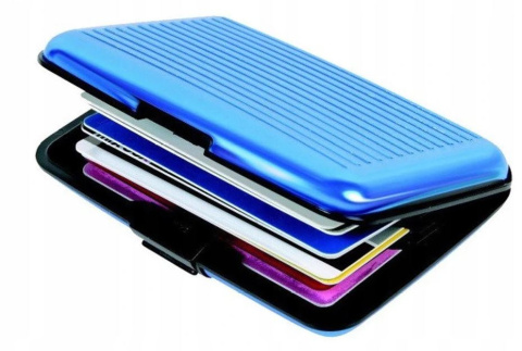 Niebieski portfel na karty etui dokumenty wytrzymały BLUE Niebieski portfel na karty etui dokumenty wytrzymały BLUE