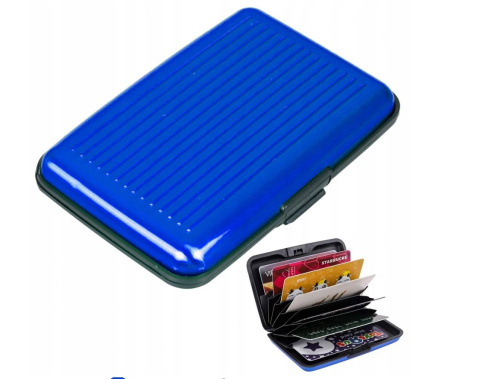 Niebieski portfel na karty etui dokumenty wytrzymały BLUE Niebieski portfel na karty etui dokumenty wytrzymały BLUE