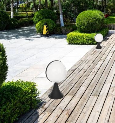 Lampa latarnia ogrodowa słupek Sphere IP44 black kula czarna Lampa latarnia ogrodowa słupek Sphere IP44 black kula czarna