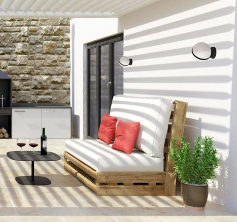 Lampa ścienna kinkiet Sphere IP44 black kula czarna Lampa ścienna kinkiet Sphere IP44 black kula czarna