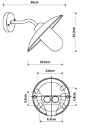 Lampa ścienna kinkiet Ronny IP54 stal ocynkowana Lampa ścienna kinkiet Ronny IP54 stal ocynkowana