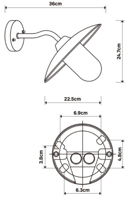 Lampa ścienna kinkiet Ronny IP54 stal ocynkowana Lampa ścienna kinkiet Ronny IP54 stal ocynkowana