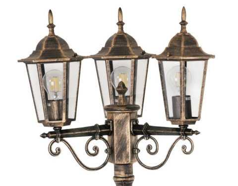 Latarnia IP43 Livorno 250cm ogrodowa patyna trójramienna Latarnia IP43 Livorno 250cm ogrodowa patyna trójramienna