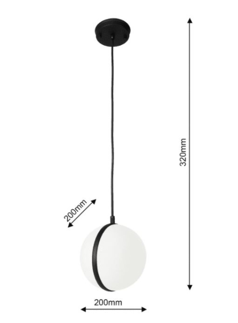 Lampa wisząca ogrodowa Sphere IP44 black kula czarna Lampa wisząca ogrodowa Sphere IP44 black kula czarna