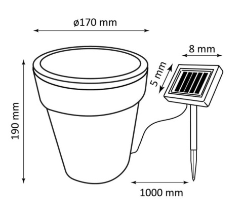 Lampa solarna Vazze czujnik zmierzchu świeci 8h biała Lampa solarna Vazze czujnik zmierzchu świeci 8h biała