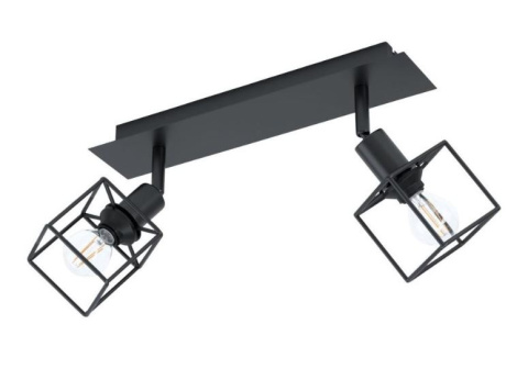 Lampa listwa Elbrus 2 czarny metal sześciany reflektor Lampa listwa Elbrus 2 czarny metal sześciany reflektor
