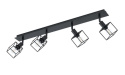 Lampa listwa Elbrus 4 czarny metal sześciany reflektor Lampa listwa Elbrus 4 czarny metal sześciany reflektor
