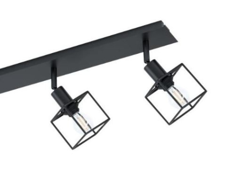 Lampa listwa Elbrus 4 czarny metal sześciany reflektor Lampa listwa Elbrus 4 czarny metal sześciany reflektor