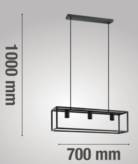 Lampa wisząca Elbrus 3 czarny metal sześciany Lampa wisząca Elbrus 3 czarny metal sześciany