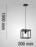 Lampa wisząca Elbrus czarny metal sześcian Lampa wisząca Elbrus czarny metal sześcian