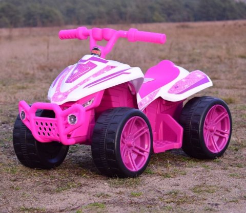 Różowy Quad aku silnik 30W do 20kg dziewczęcy pierwszy 4 kołowiec