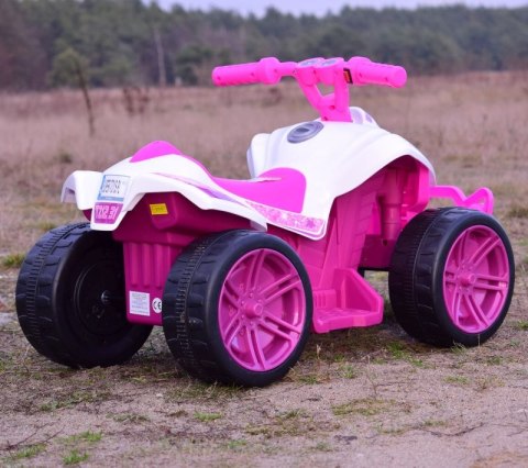 Różowy Quad aku silnik 30W do 20kg dziewczęcy pierwszy 4 kołowiec