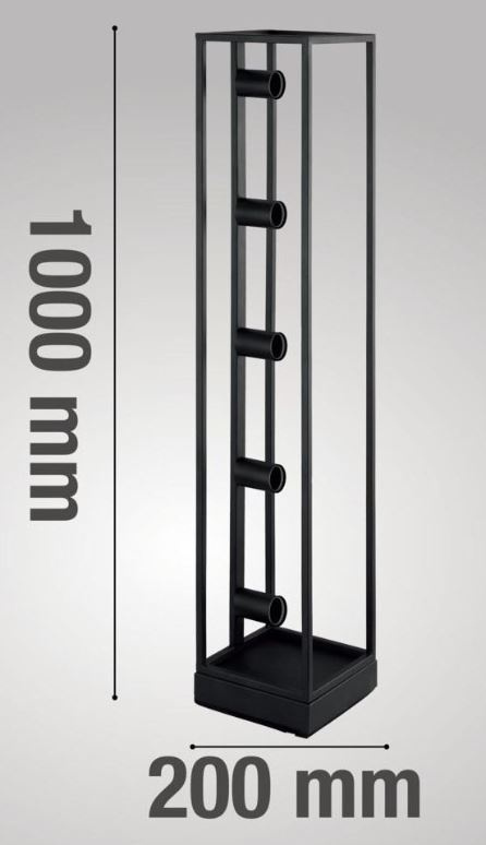 Lampa stojąca podłogowa Elbrus E27 60W czarna designer Lampa stojąca podłogowa Elbrus E27 60W czarna designer