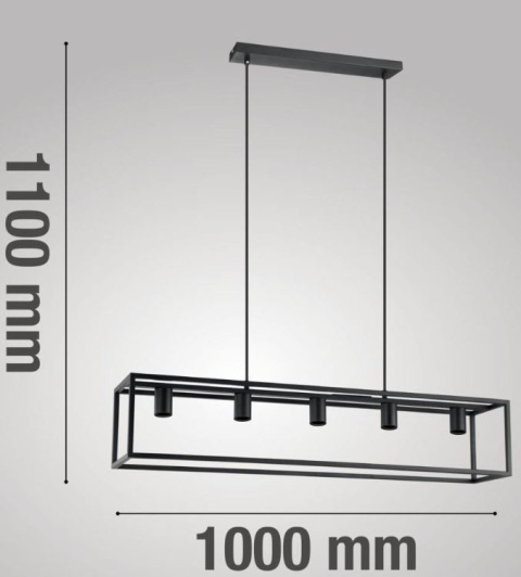 Lampa wisząca Elbrus 5 czarny metal sześciany Lampa wisząca Elbrus 5 czarny metal sześciany