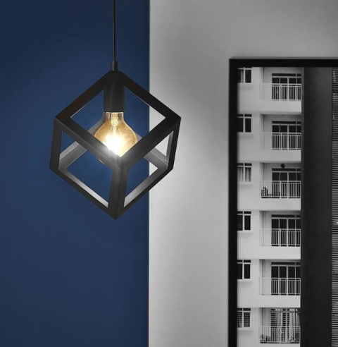 Lampa wisząca żyrandol CUBAN Black czarna 16 cm kuchnia jadalnia 130 cm Lampa wisząca żyrandol CUBAN Black czarna 16 cm kuchnia jadalnia 130 cm